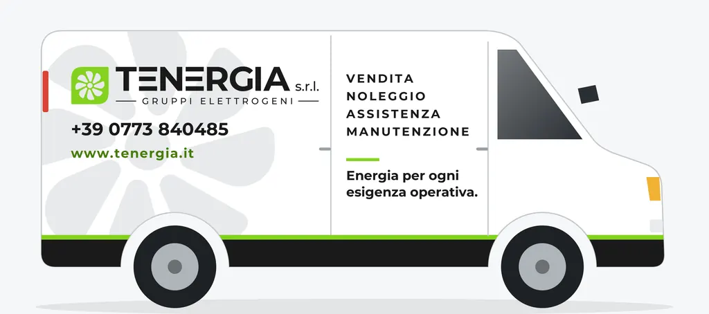 Furgone di assistenza con la livrea Tenergia